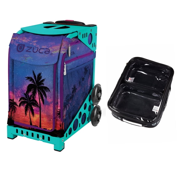 Zuca 18" Sport Bag - Island Life with 1 Large and 2 Mini Utility Pouches (Turquoise Frame)