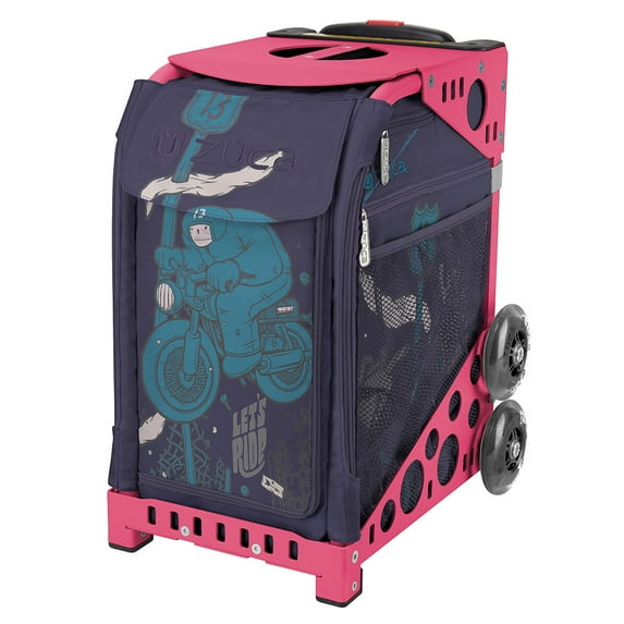 Zuca 18" Sport Bag - Let's Ride with Flashing Wheels (Pink Frame)