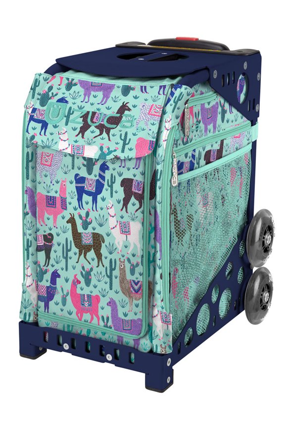 18" Sport Bag - Llama Rama with Flashing Wheels (Navy Frame)