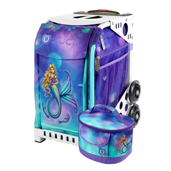Zuca 18 Sport Bag - Mermaid Magic with Lunchbox (White Frame)