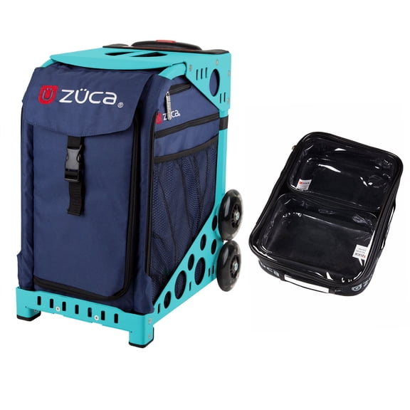 Zuca 18" Sport Bag - Midnight with 1 Large and 2 Mini Utility Pouch (Turquoise Frame)
