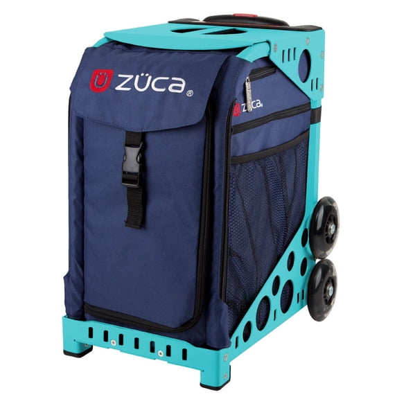 Zuca 18" Sport Bag - Midnight with Lunchbox and Seat Cover (Turquoise Frame)