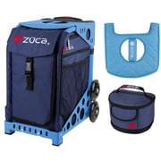 Zuca 18" Sport Bag - Midnight with Lunchbox and Seat Cover Blue Frame