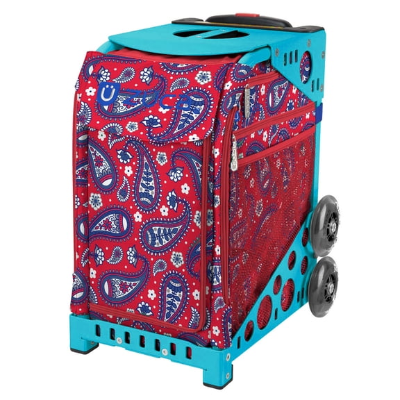 Zuca 18" Sport Bag - Paisley in Red (Turquoise Frame)