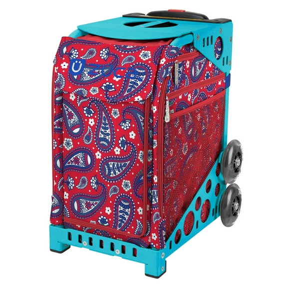 Zuca 18" Sport Bag - Paisley in Red (Turquoise Frame)