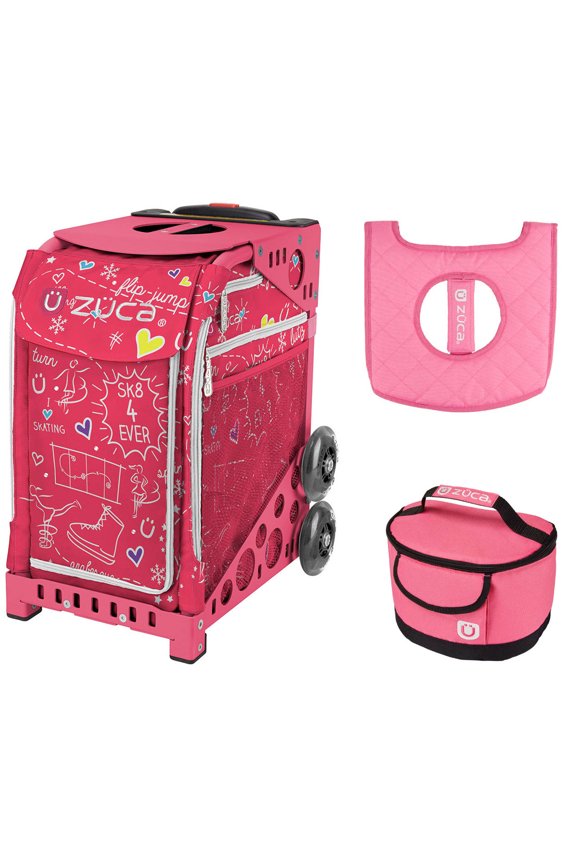 18" Sport Bag - Pink SK8 with Lunchbox and Seat Cover (Pink Frame)