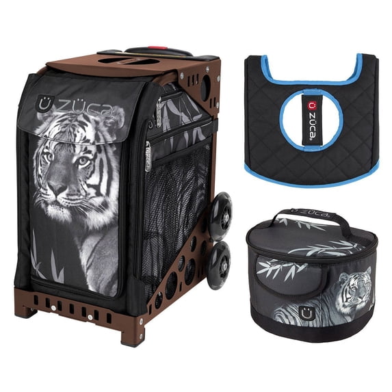 Zuca 18" Sport Bag - Tiger with Lunchbox and Seat Cover (Brown Frame)