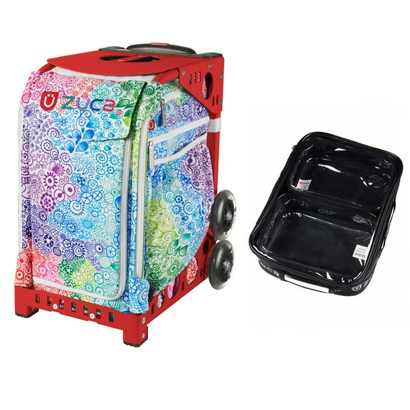 Zuca 18" Sport bag - Explosion with Utility Pouch Combo Set - One Large and Two Mini Utility Pouches (Red Frame)