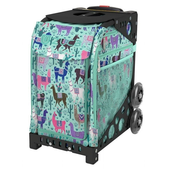Zuca Llama Rama Sport Insert Bag w/ Sport Frame, Black w/ Flashing Wheels