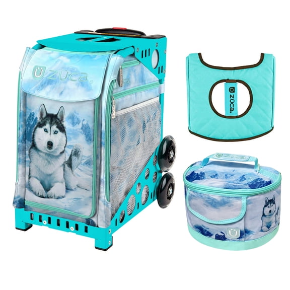 Zuca Nylon Sport Bag - Husky with Lunchbox and Free Small Utility Pouch(Turquoise Frame)