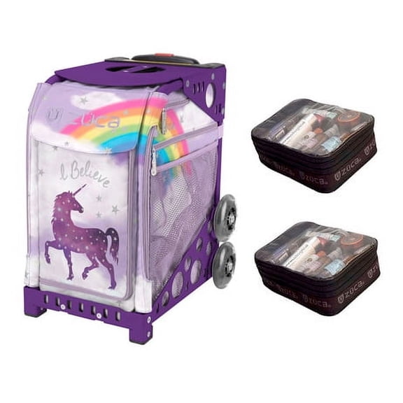 Zuca Nylon Sport Bag - Unicorn 2 with Gift 2 Small Utility Pouch(Purple Frame)