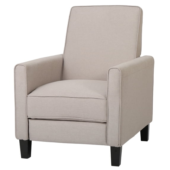 Zuca Pushback Recliner Chair, Black Wood, Premium Padded Beige Polyester