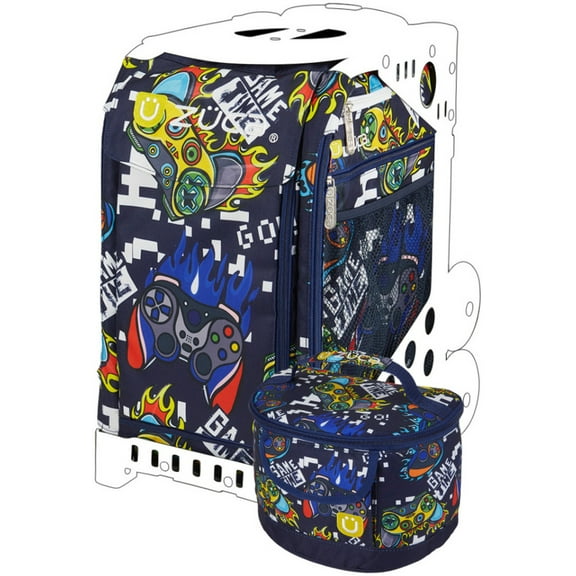 Zuca Removable Game Time Insert and Matching Lunchbox with Water-Resistant 600D Polyester