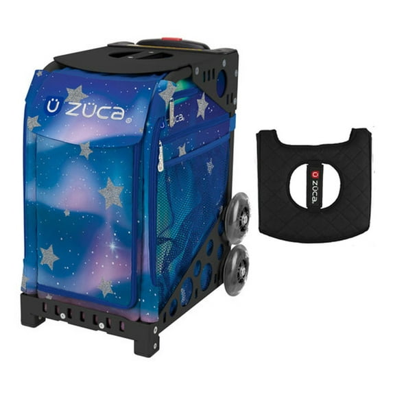 Zuca Sport Bag - Aurora with Gift Black/Pink Seat Cover (Black Non-Flashing Wheels Frame)