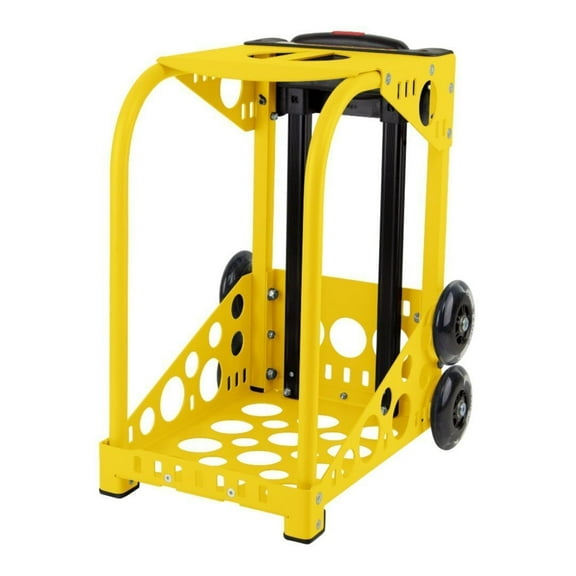 Zuca Sport Frame Flashing Wheels with Built-In Seating, Bigger Wheels, Aluminum Alloy Frame, and 51-Inch Telescoping Handle (Yellow)