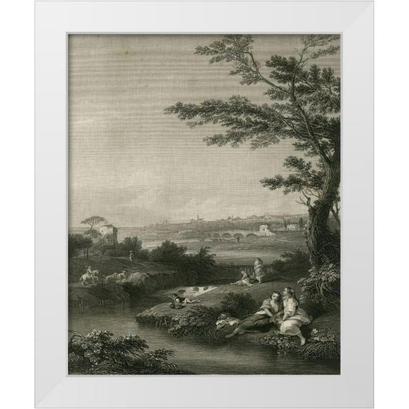 Zuccherelli, F. 12x14 White Modern Wood Framed Museum Art Print Titled - The Waterfall