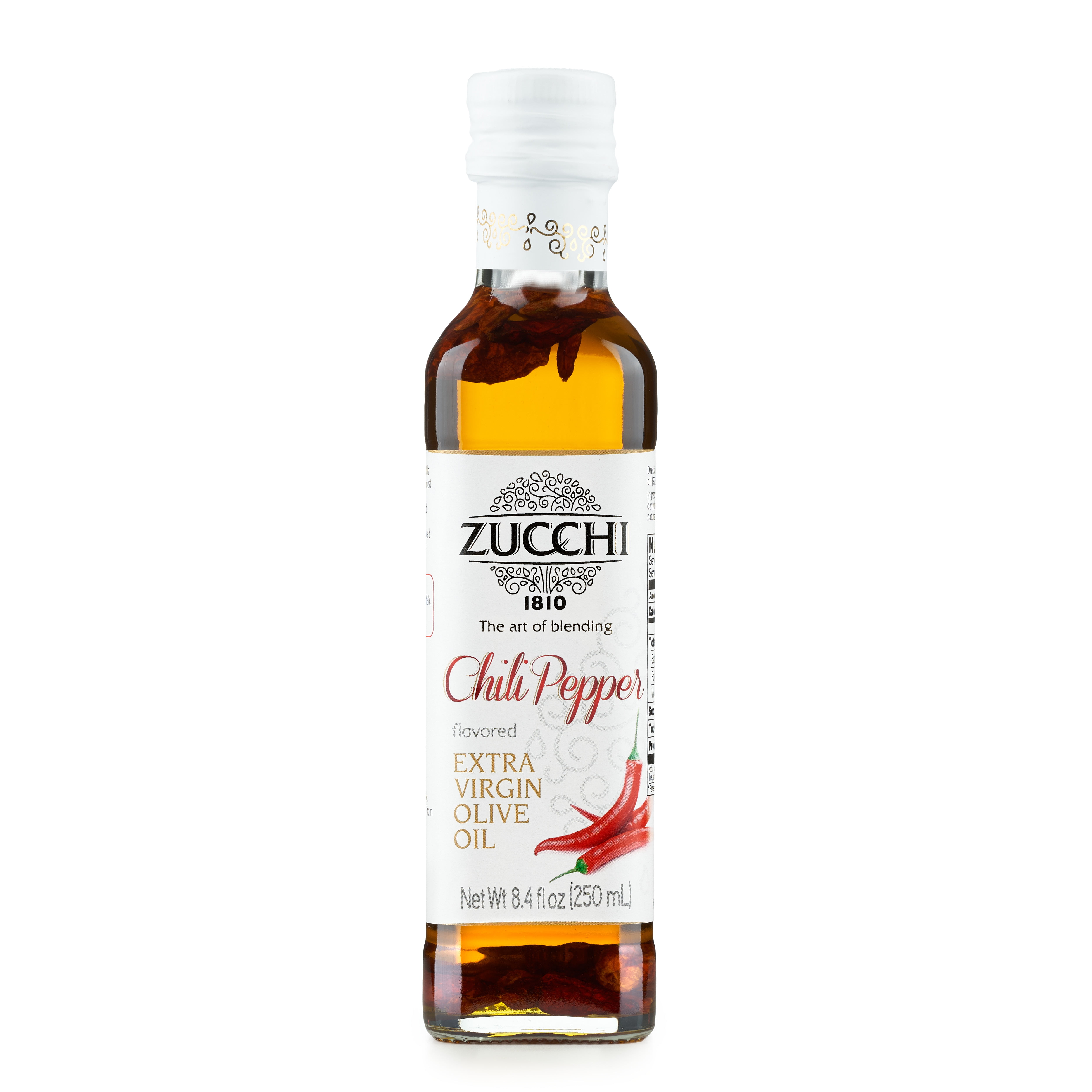 Zucchi Chili Flavored Olive Oil, (8,4 Fl Oz), Made in Italy EVOO, 100
