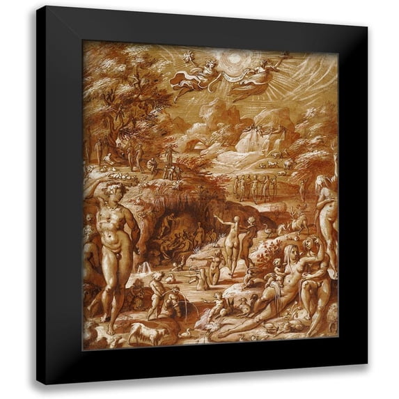 Zucchi, Jacopo 20x24 Black Modern Framed Museum Art Print Titled - The Age of Gold