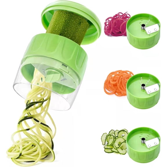 Zucchini Spiralizer Noodle Maker, Compact Spiralizer and Shredder, Quick-Twist Vegetable Cheese Slicer, 1 Count