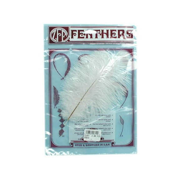 Zucker Feather Ostrich Drab 5-9" 2pc White
