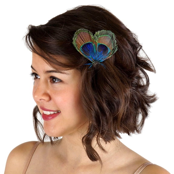 Zucker Feather Products Feather Corsage-Peacock Eye - 2.75" x 2.75" - Natural