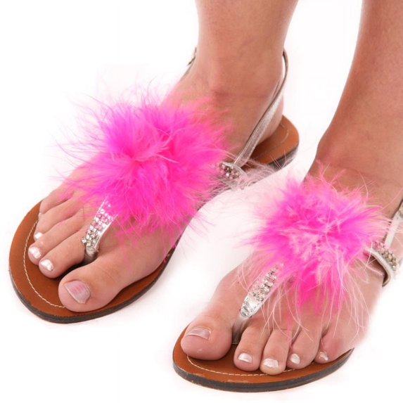 Zucker Feather Products Feather Shoe Clip w/Multi Marabou - 3.5" - 2 pcs - Pinks Mix