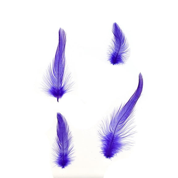 Zucker Feather Products Rooster Hackle-White-Dyed - 3-6" - 1000pcs - Dark Lilac
