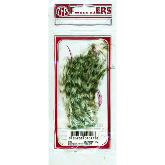 Zucker Feather Products Strung Grey Chinchilla Hackle - 4-6" - Natural