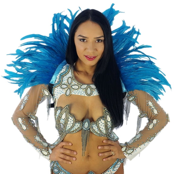 Zucker™ Rooster Feather Carnival Collar - Dark Turquoise