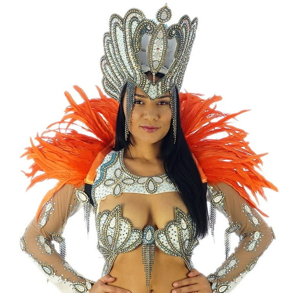 Zucker™ Rooster Feather Carnival Collar - Hot Orange