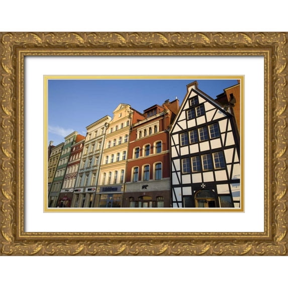 Zuckerman, Jim 14x11 Gold Ornate Wood Framed with Double Matting Museum Art Print Titled - Europe, Poland, Gdansk Close-up of buildings