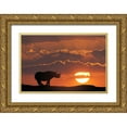 thumbnail image 1 of Zuckerman, Jim 14x11 Gold Ornate Wood Framed with Double Matting Museum Art Print Titled - Kenya, Masai Mara White rhinos at sunset, 1 of 4