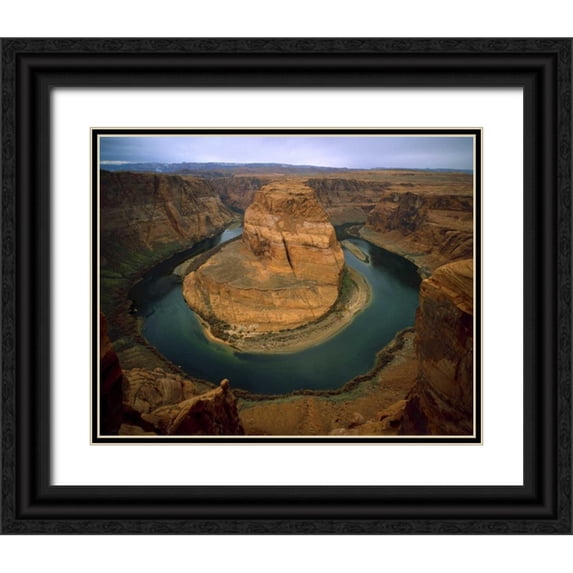 Zuckerman, Jim 14x12 Black Ornate Wood Framed with Double Matting Museum Art Print Titled - AZ, Horseshoe Bend of the Colorado River