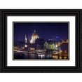 thumbnail image 1 of Zuckerman, Jim 18x13 Black Ornate Wood Framed with Double Matting Museum Art Print Titled - Hungary, Budapest Parliament Building at night, 1 of 4