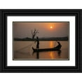 thumbnail image 1 of Zuckerman, Jim 18x13 Black Ornate Wood Framed with Double Matting Museum Art Print Titled - Myanmar, Amarapura Fishermen on Irrawaddy River, 1 of 4