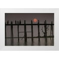 thumbnail image 1 of Zuckerman, Jim 18x13 White Modern Wood Framed Museum Art Print Titled - Myanmar, Amarapura Monks crossing U Bein Bridge, 1 of 4