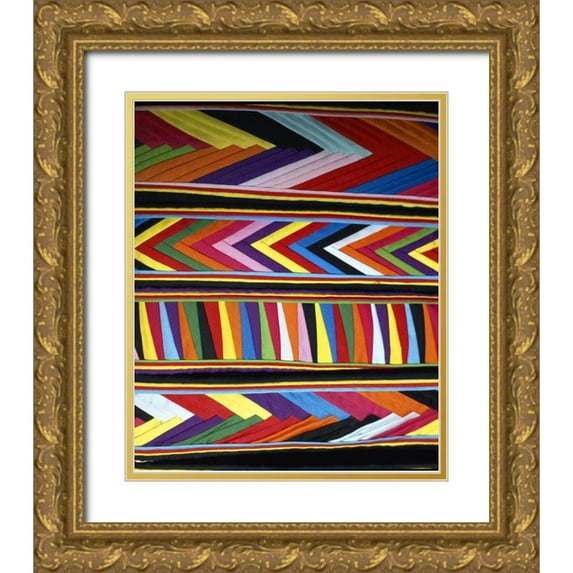 Zuckerman, Jim 26x31 Gold Ornate Wood Framed with Double Matting Museum Art Print Titled - Peru, Cinceros Colors in fabric design in market