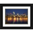 thumbnail image 1 of Zuckerman, Jim 32x23 Black Ornate Wood Framed with Double Matting Museum Art Print Titled - Canada, Montreal Night abstract of downtown, 1 of 4