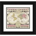 thumbnail image 1 of Zuerner, Adam Friedrich 16x15 Black Ornate Wood Framed with Double Matting Museum Art Print Titled - Flat earth globe with the celestial half round 1709, 1 of 4