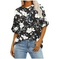 thumbnail image 1 of Zuesphe Black Business Casual Tops for Women Womens Shirts Dressy Casual Womens Blouses Dressy Casual 3/4 Sleeve Active Tank Tops for Women, 1 of 5