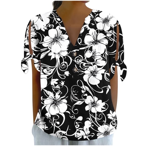 Zuesphe Black Summer Tops for Women White Shirts for Women Casual Black Blouses for Women Dressy Plus Size Graphic Tees for Women Bands