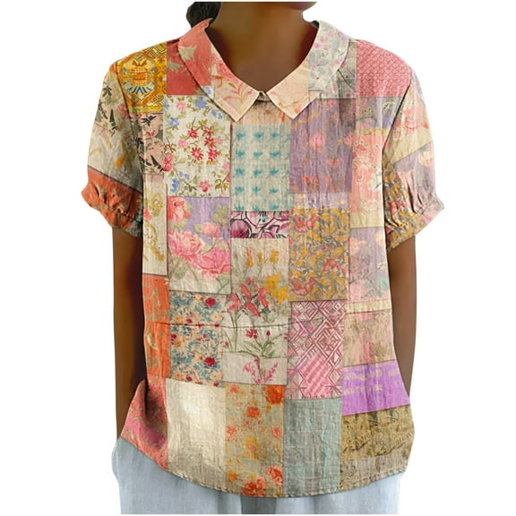Zuesphe Casual Summer Tops for Women Over 50 Shirts for Women Graphic Tees Y2K Blouses for Women Casual Petite Tunics Or Tops To Wear With Leggings Pink