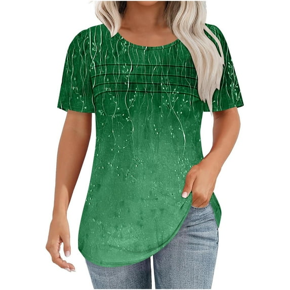 Zuesphe Cute Tops for Women Going Out Sparkly Graphic Shirts for Women Vintage Plus Size Blouses for Women Dressy Casual Crop Tops for Women Trendy Plus Size