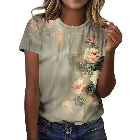 Zuesphe Dressy Tops for Women Plus T Shirts for Women Cotton Womens Blouses Short Sleeve for Work Professional Plus Size Graphic Tees for Women Bands
