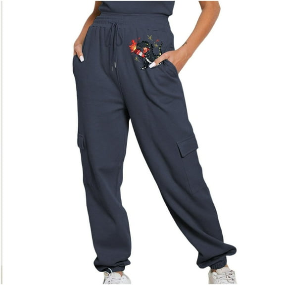 Zuesphe Fashion Pants for Women Trendy Pattern Capri Pants for Women Stretch with Pockets Womens Plus Size Petite Lounge Pants High Waist Cargo Pants Women Wide Leg My Orders