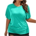 thumbnail image 1 of Zuesphe Fashion Tops for Women Trendy Plus Size V Neck T Shirts for Women Fitted Womens Blouses Short Sleeve Dressy Casual Basic Tees for Women Cropped, 1 of 5