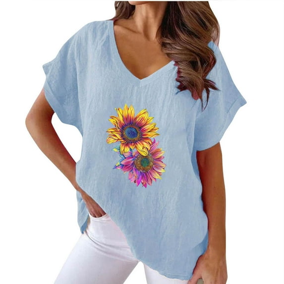 Zuesphe Flowy Tops for Women Dressy Oversized Tshirts for Women Graphic Plus Size Summer Blouses for Women Dressy Casual Vintage Tees for Women Distressed