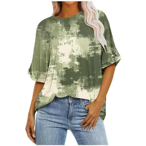 Zuesphe Summer Tops for Women Over 40 Womens Shirts Casual Dressy Short Sleeve Blouses for Women Professional Vintage Tees for Women