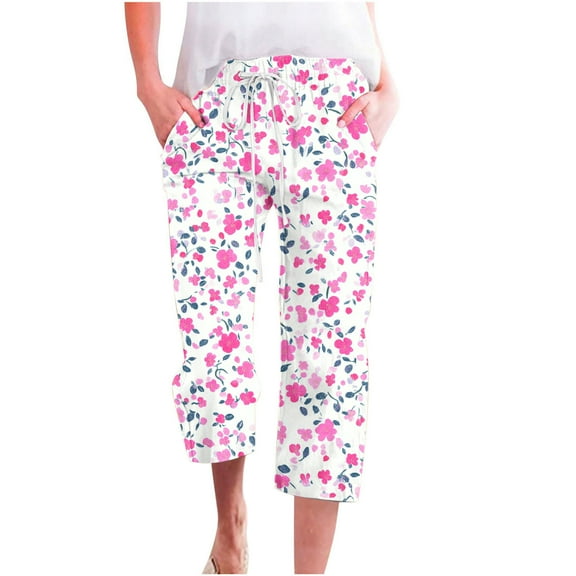 Zuesphe Grey Pants for Women Casual Summer Capri Pants for Women 2025 Trendy Flowy Pants for Women Petite Womens Cargo Pants High Waisted