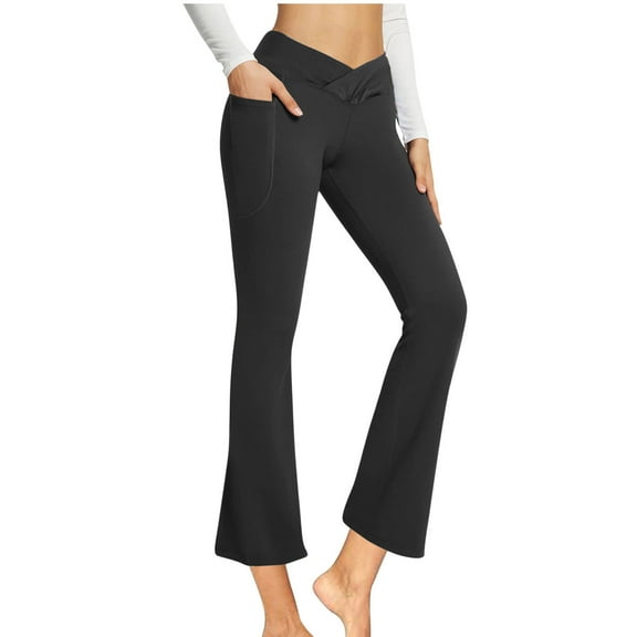 Zuesphe High Waisted Yoga Pants Wide Leg Womens Leggings with Pocket Womens Athletic Pants with Pocket Plus Size My Orders past Orders